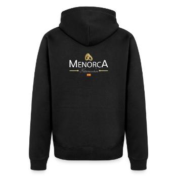 Flitterwochen Menorca - Unisex Premium Bio Zip Hoodie - Schwarz - Hinten - Nico (187cm)