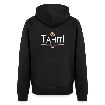 Flitterwochen Tahiti - Unisex Premium Bio Zip Hoodie - Schwarz - Hinten - Nico (187cm)