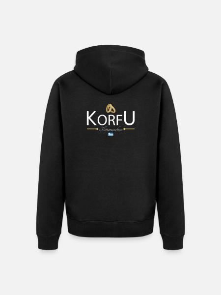 Flitterwochen Korfu - Unisex Premium Bio Zip Hoodie - Schwarz