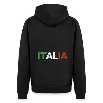 italia summer - Unisex Premium Organic Zip Hoodie - black - Back - Nico (187cm)