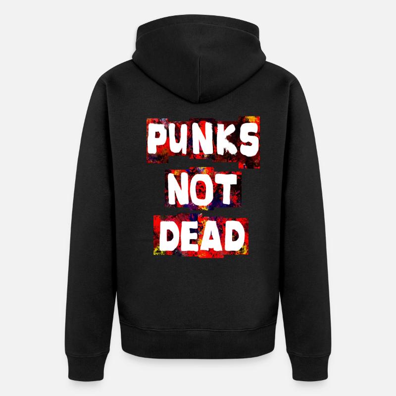 Punks not dead - Unisex Premium Bio Zip Hoodie - Schwarz