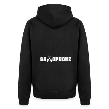 Saxophone drôle de dicton - Veste à capuche bio Premium Unisexe - noir - Dos - Nico (187cm)