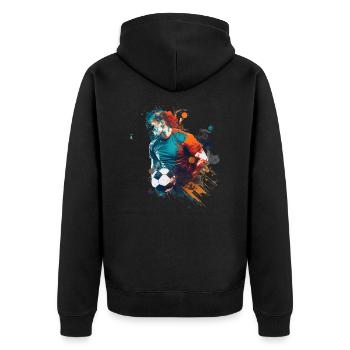 Sport - Unisex Premium Bio Zip Hoodie - Schwarz - Hinten - Nico (187cm)