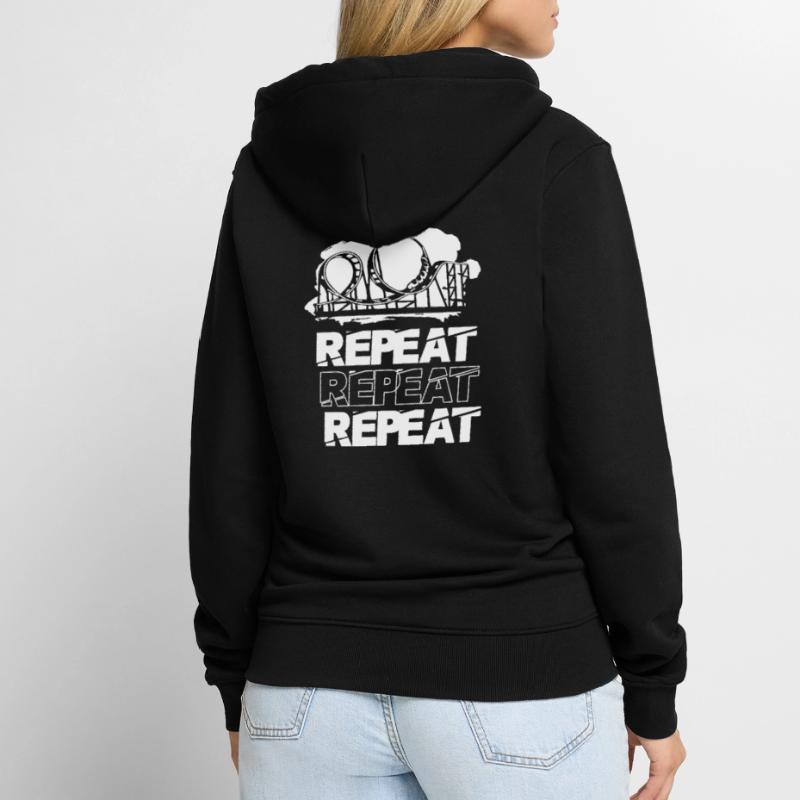 Roller Coaster Repeat Repeat Repeat Unisex Premium Organic Zip Hoodie