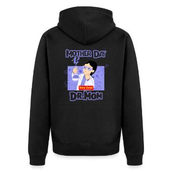 My mother very good - Mother Day - Unisex Premium Bio Zip Hoodie - Schwarz - Hinten - Nico (187cm)