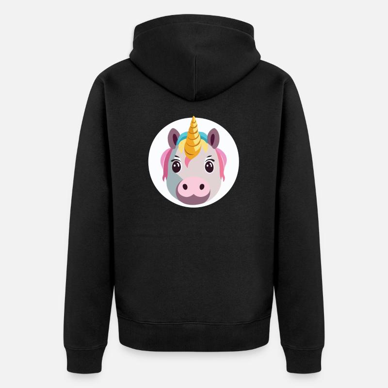 Licorne - Veste à capuche bio Premium Unisexe - noir