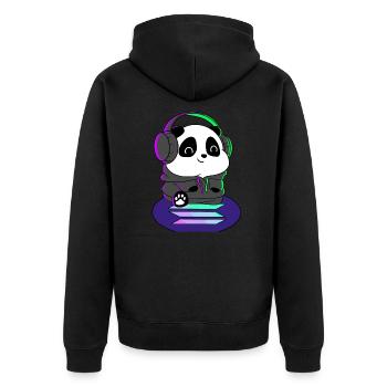 Panda sur Solana - Veste à capuche bio Premium Unisexe - noir - Dos - Nico (187cm)