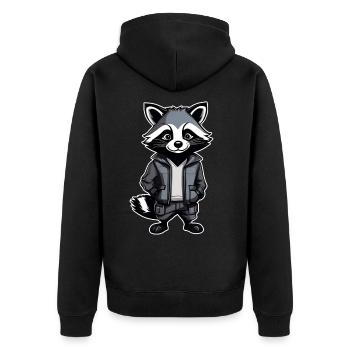 Raton laveur cool - Veste à capuche bio Premium Unisexe - noir - Dos - Nico (187cm)