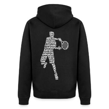 Padel Tennis Padel Typographie Padel - Veste à capuche bio Premium Unisexe - noir - Dos - Nico (187cm)