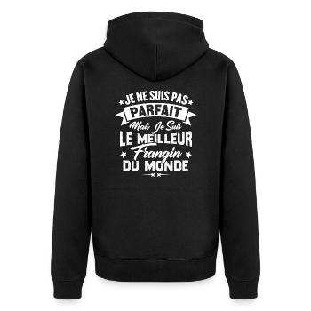 Pas parfait mais le meilleur frangin du monde - Veste à capuche bio Premium Unisexe - noir - Dos - Nico (187cm)