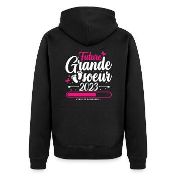 Future Grande Soeur 2023 - Veste à capuche bio Premium Unisexe - noir - Dos - Nico (187cm)