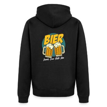 Bier Gute Idee Biertrinken Saufen Party Funshirt - Unisex Premium Bio Zip Hoodie - Schwarz - Hinten - Nico (187cm)