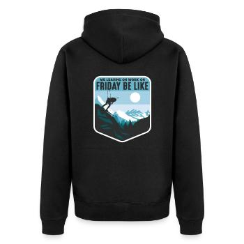 Leaving Work on Friday, Skiing, Alps, Holiday - Unisex Premium Organic Zip Hoodie - black - Back - Nico (187cm)