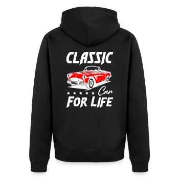 Voiture classique pour la vie - Veste à capuche bio Premium Unisexe - noir - Dos - Nico (187cm)