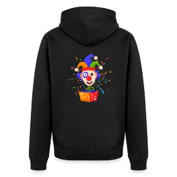 Clown Karneval Fasching Kostüm Umzug Feiern Narr - Unisex Premium Bio Zip Hoodie - Schwarz - Hinten - Nico (187cm)