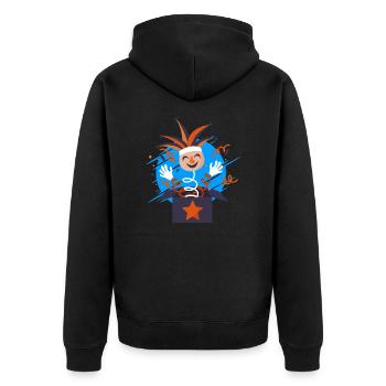 Clown Karneval Fasching Kostüm Umzug Feiern Narr - Unisex Premium Bio Zip Hoodie - Schwarz - Hinten - Nico (187cm)