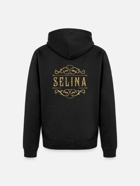 Selina gold - Unisex Premium Organic Zip Hoodie - black
