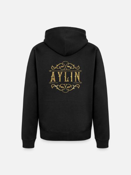 Aylin gold - Unisex Premium Organic Zip Hoodie - black