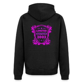 2002 - Unisex Premium Organic Zip Hoodie - black - Back - Nico (187cm)