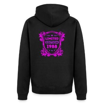 1988 - Unisex Premium Organic Zip Hoodie - black - Back - Nico (187cm)