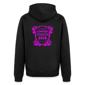 2010 - Unisex Premium Organic Zip Hoodie - black - Back - Nico (187cm)