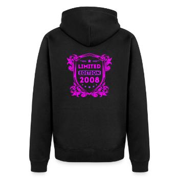 2008 - Unisex Premium Organic Zip Hoodie - black - Back - Nico (187cm)