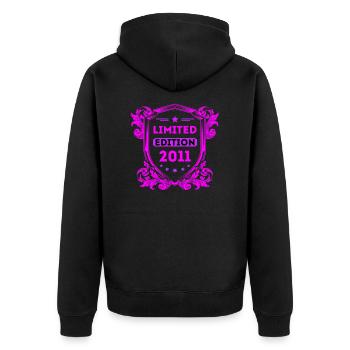 2011 - Unisex Premium Bio Zip Hoodie - Schwarz - Hinten - Nico (187cm)