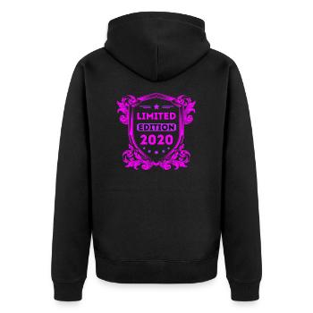 2020 - Unisex Premium Bio Zip Hoodie - Schwarz - Hinten - Nico (187cm)