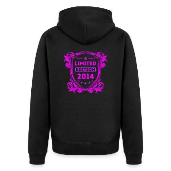 2014 - Unisex Premium Organic Zip Hoodie - black - Back - Nico (187cm)