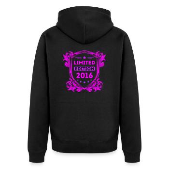 2016 - Unisex Premium Organic Zip Hoodie - black - Back - Nico (187cm)