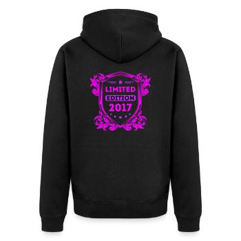 2017 - Unisex Premium Organic Zip Hoodie - black - Back - Nico (187cm)
