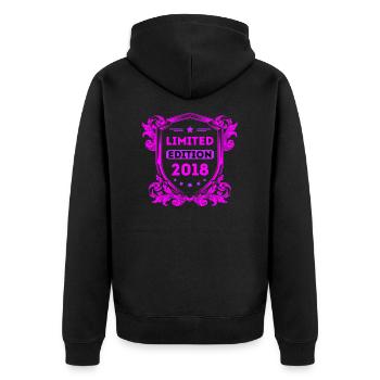 2018 - Unisex Premium Organic Zip Hoodie - black - Back - Nico (187cm)