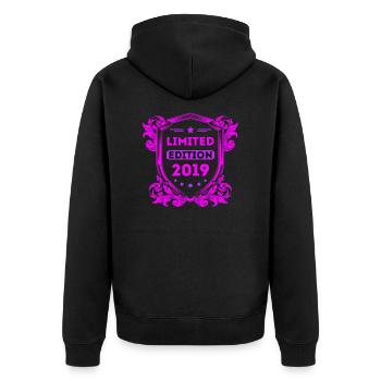 2019 - Unisex Premium Organic Zip Hoodie - black - Back - Nico (187cm)