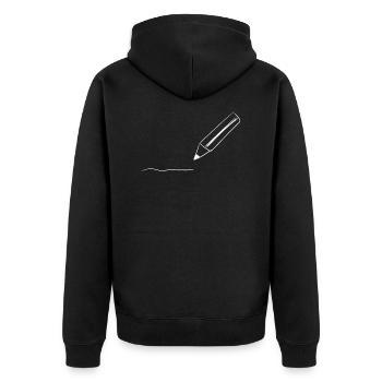 draw pen - Unisex Premium Organic Zip Hoodie - black - Back - Nico (187cm)