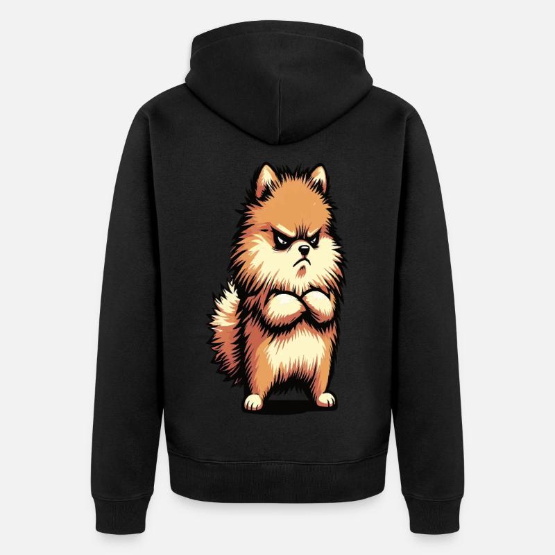 Zwergspitz Zwergspitze Zwerspitzhalter Spitz - Unisex Premium Bio Zip Hoodie - Schwarz