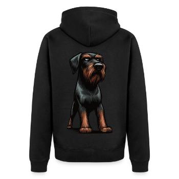 Allemand à poil dur Propriétaire allemand à poil dur - Veste à capuche bio Premium Unisexe - noir - Dos - Nico (187cm)