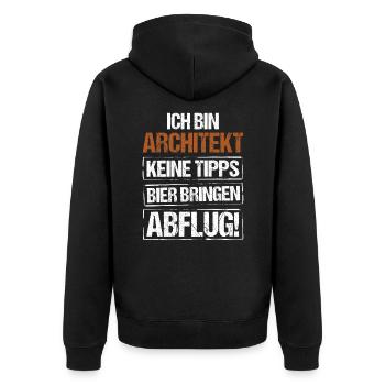 I'm an architect - bring beer and take off - Unisex Premium Organic Zip Hoodie - black - Back - Nico (187cm)