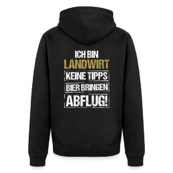 Je suis agriculteur - apporte de la bière et décolle - Veste à capuche bio Premium Unisexe - noir - Dos - Nico (187cm)