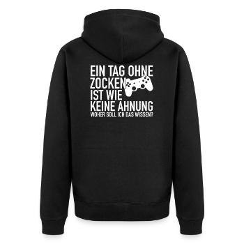A day without gambling | Gamer gaming gamer - Unisex Premium Organic Zip Hoodie - black - Back - Nico (187cm)