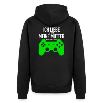 J'aime ma mère | Jeux d'argent, joueurs, jeux vidéo - Veste à capuche bio Premium Unisexe - noir - Dos - Nico (187cm)