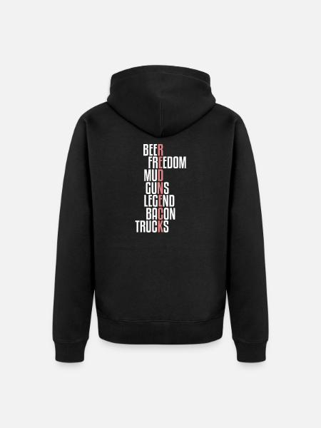 Redneck | Bacon bacon - Veste à capuche bio Premium Unisexe - noir
