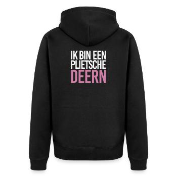 Ik suis un cerf implorant | Bas allemand, nord - Veste à capuche bio Premium Unisexe - noir - Dos - Nico (187cm)