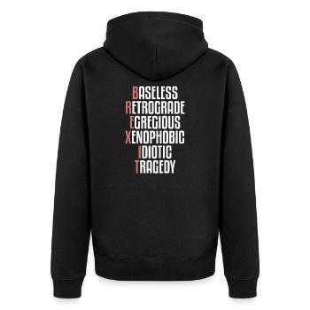 Brexit, British Exit, EU exit, referendum - Unisex Premium Organic Zip Hoodie - black - Back - Nico (187cm)