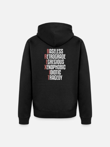 Brexit, British Exit, EU exit, referendum - Unisex Premium Organic Zip Hoodie - black