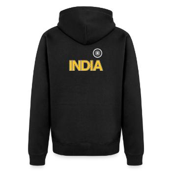 India Cricket Jersey | India Cricket Team - Unisex Premium Organic Zip Hoodie - black - Back - Nico (187cm)