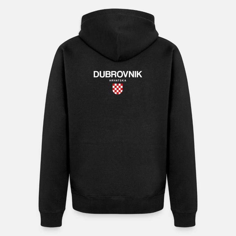 Dubrovnik Hrvatska | Kroatien, kroatisch - Unisex Premium Bio Zip Hoodie - Schwarz