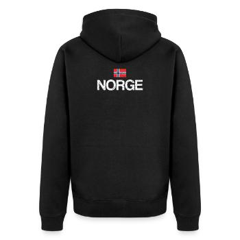 Norwegische Flagge Norge | Norwegen, norwegisch - Unisex Premium Bio Zip Hoodie - Schwarz - Hinten - Nico (187cm)