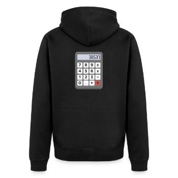 Lesbe Taschenrechner Schule Mathe Schüler Lehrer - Unisex Premium Bio Zip Hoodie - Schwarz - Hinten - Nico (187cm)