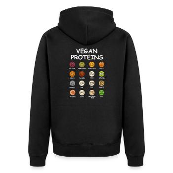 Vegan Protein Sources Vegan Vegetarian - Unisex Premium Organic Zip Hoodie - black - Back - Nico (187cm)