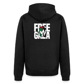 Free Gaza Free Palestine Liberté pour la Palestine - Veste à capuche bio Premium Unisexe - noir - Dos - Nico (187cm)
